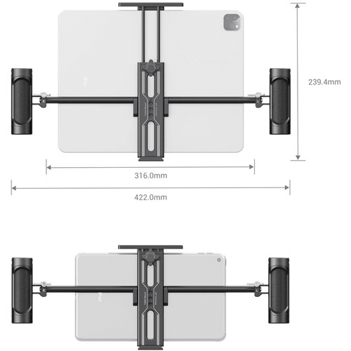 Displays2go Soporte para iPad, cerramiento de bloqueo, botón de inicio  oculto, gira 360 grados, se fija directamente a una mesa (acero)