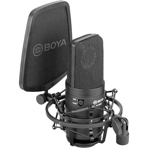 BOYA Micrófono de condensador de cuello de cisne de escritorio de 18  pulgadas, micrófonos de podio con indicador LED de base, micrófono XLR para