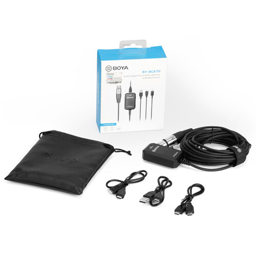 Cable adaptador BOYA de XLR a USB y Lightning