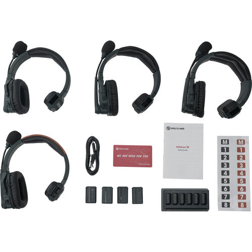 Intercomunicador Inalámbrico Hollyland Solidcom SE Kit de 4 Auriculares